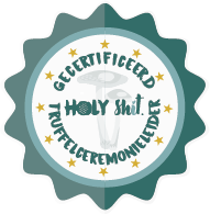 Badge: Gecertificeerd HOLY shit Truffelceremonieleider.